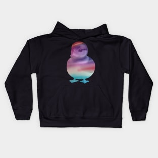 Purple blue watercolor ducky Kids Hoodie